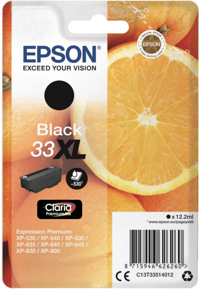 Epson 33 XL musta väripatruuna