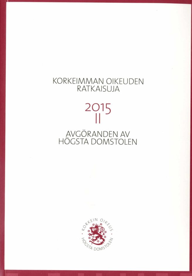 Korkeimman oikeuden ratkaisuja 2015 II