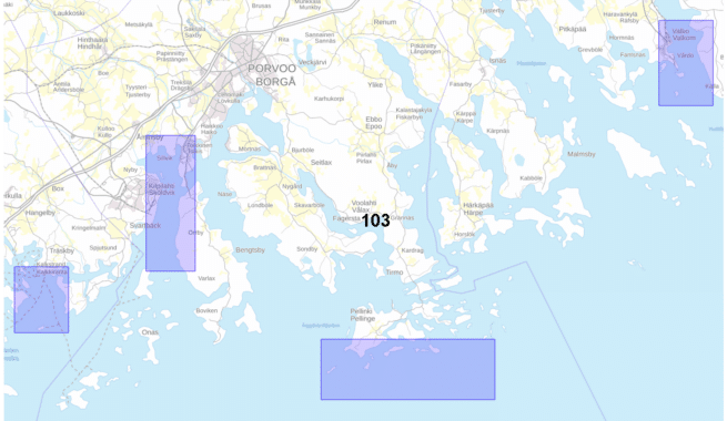 Satamakartta 103, Valko, Pellinki, Kilpilahti & Kalkkiranta