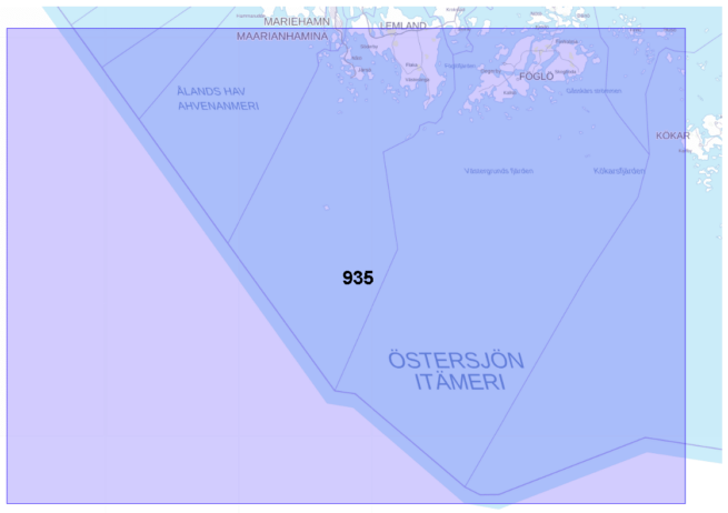 Yleismerikartta 935, Eteläinen Ahvenanmeri