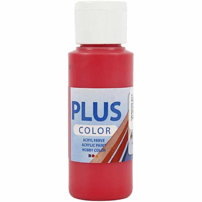 Plus Color askartelumaali 60 ml, karmiininpunainen