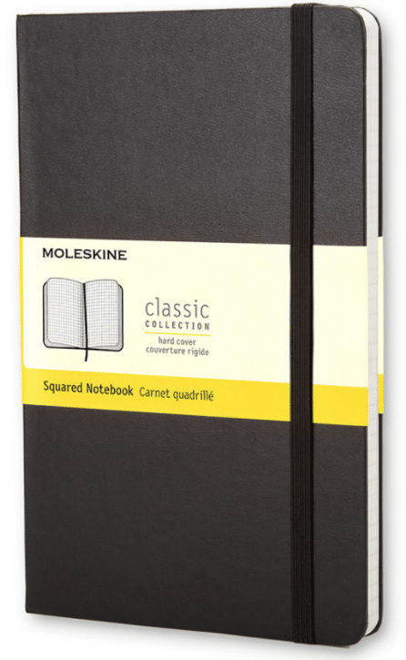 Moleskine Classic large, musta, ruudulliset sivut