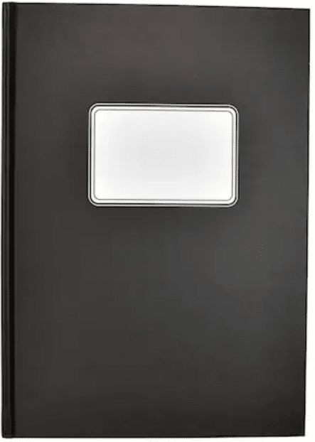 Binder konttorikirja A4 musta, ruudulliset sivut