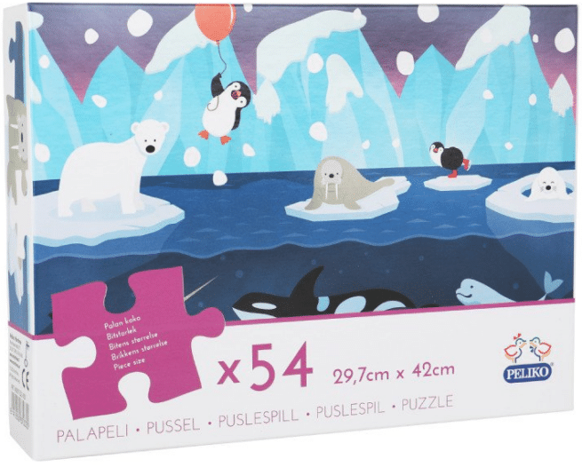 Arktiset eläimet palapeli, 54 palaa