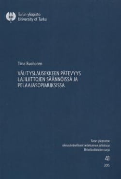 Välityslausekkeen pätevyys lajiliittojen säännöissä ja pelaajasopimuksissa