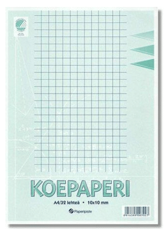 Koepaperi A4, 10 x 10 mm ruudut