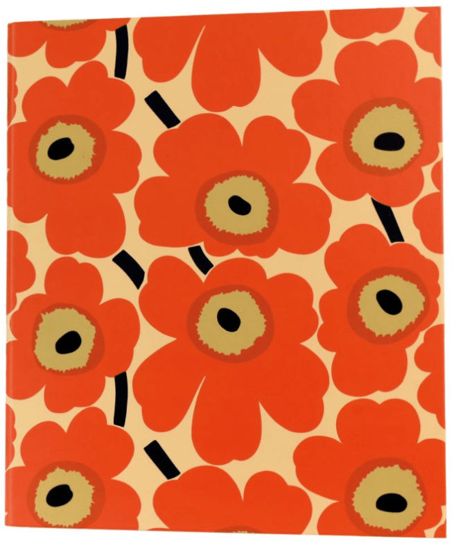 Marimekko Unikko rengaskansio A4, oranssi