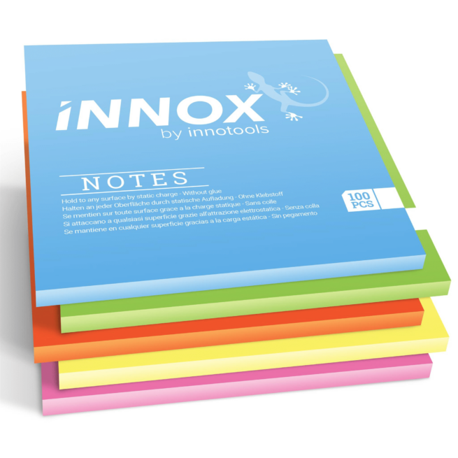 Innox Notes staattinen viestilappu 10 x 10 cm, 5-pack