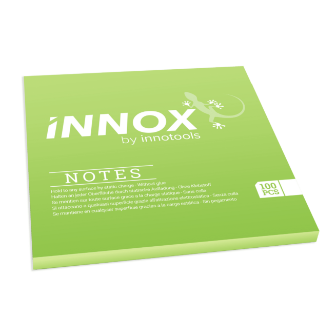 Innox Notes staattinen viestilappu 10 x 10 cm, vihreä