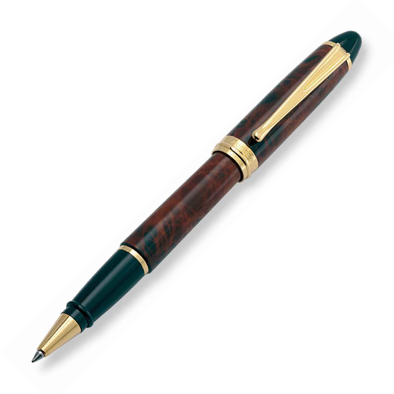 Aurora Ipsilon Lacquered tobacco rollerkynä, kultatehostein