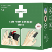 Cederroth soft laastari musta, 6 cm x 4,5 m