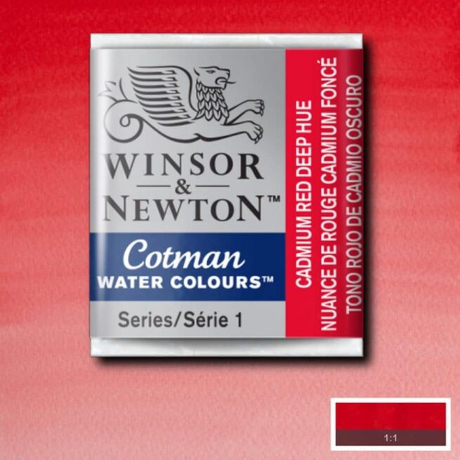 Winsor & Newton Cotman akvarellivärinappi Cadmium red deep hue #098