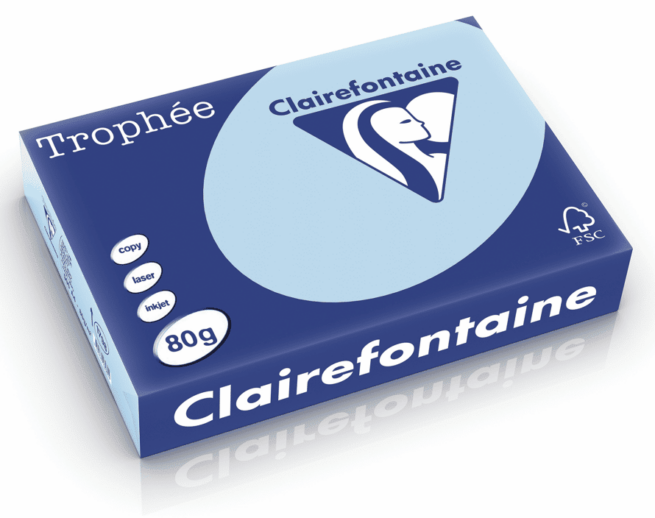 Clairefontaine Trophee 1798 A4, 80g taivaansininen, värillinen tulostuspaperi