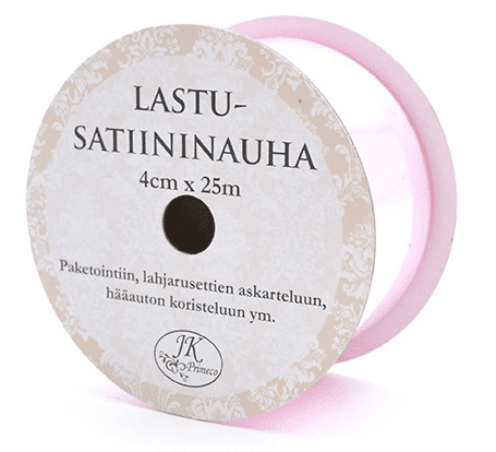 Lastusatiininauha vaaleanpunainen 4 cm x 25 m