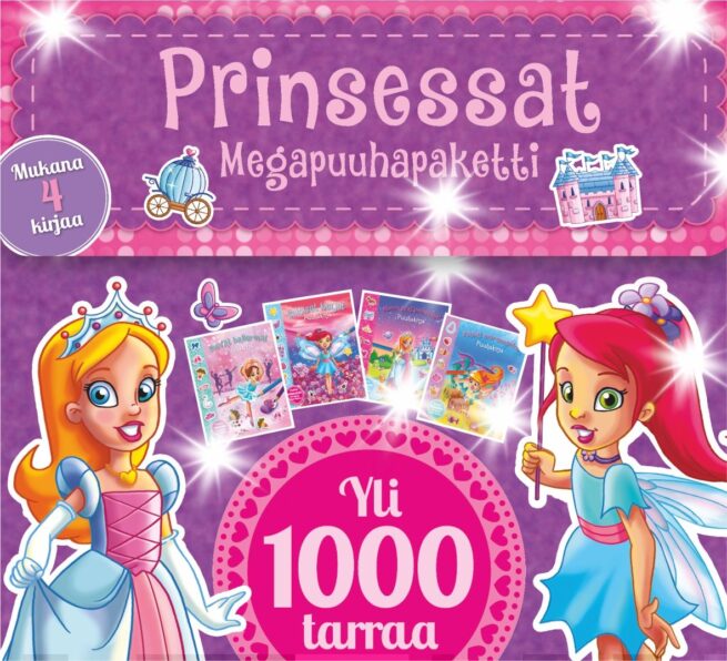 Prinsessat megapuuhapaketti (4 kirjaa, rakennettavaa, 1000 tarraa)