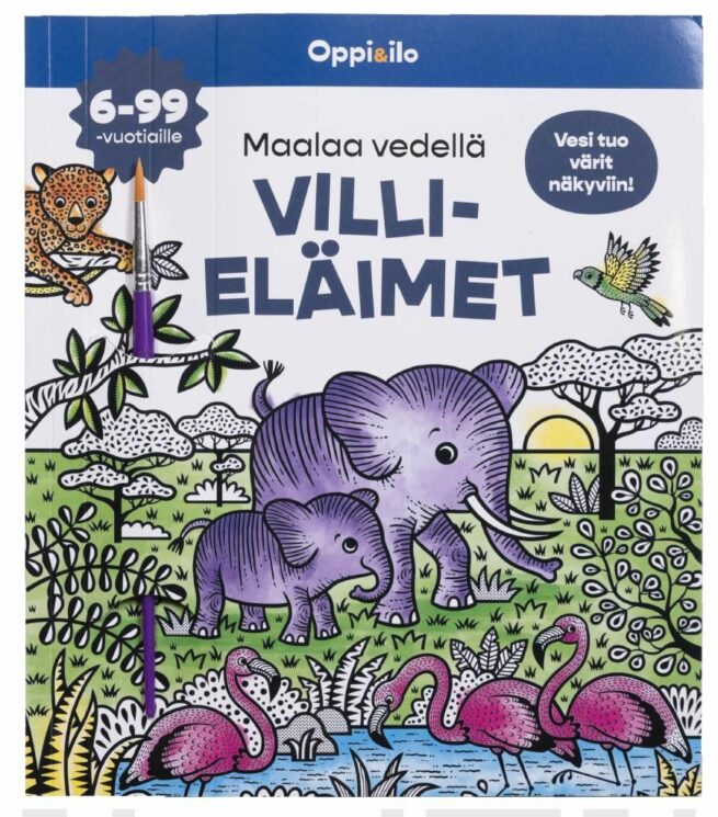 Maalaa Vedellä VILLIELÄIMET 6-99 v (värityskirja) : Oppi&ilo