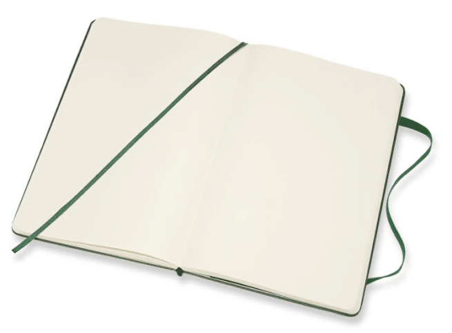 Moleskine Classic large, Myrtle Green, blancot sivut