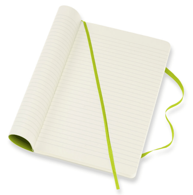 Moleskine Classic Soft large, Lemon Green, viivalliset sivut