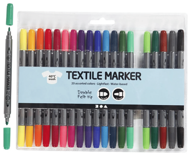 Colortime tekstiilitussi perusvärit, 20 väriä - Image 2