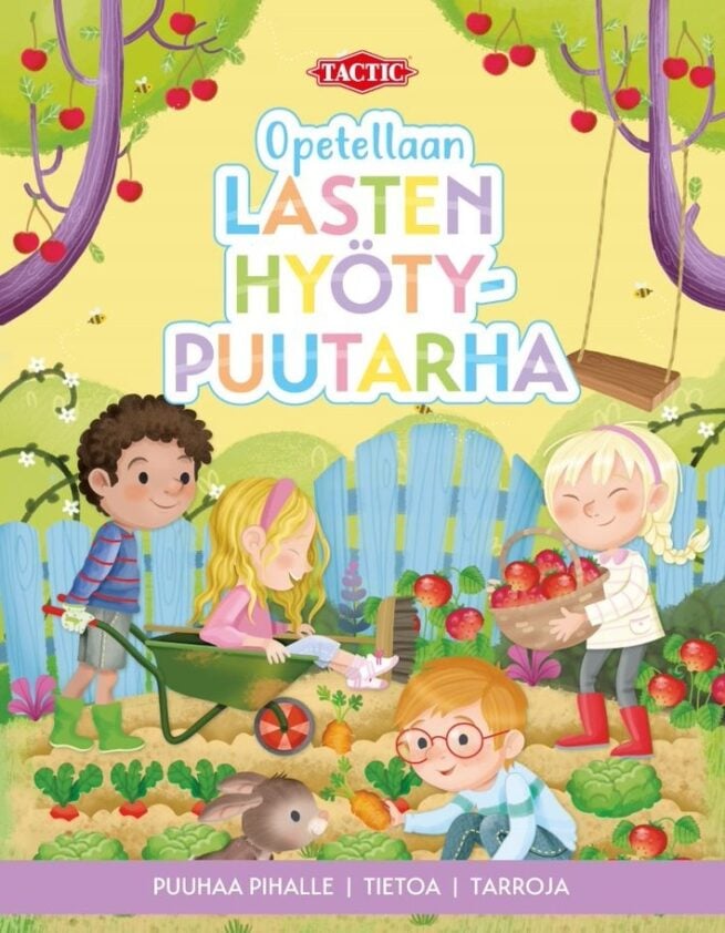 Opetellaan lasten hyötypuutarha kirja (sis. tarroja)