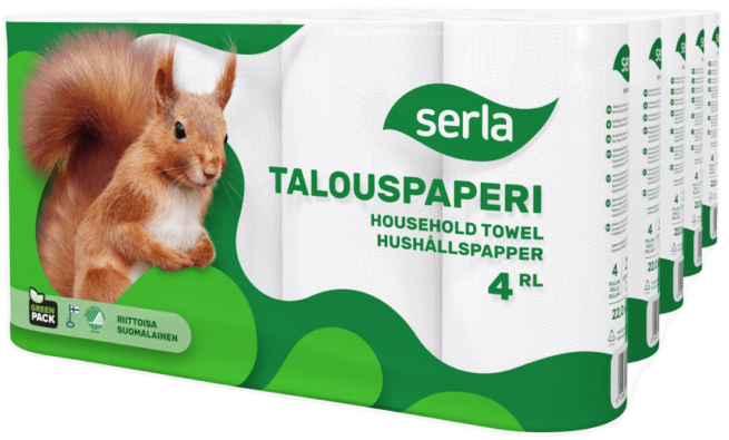 Serla talouspaperi kokoarkki, 20 rll/säkki