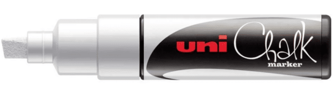 Uni-Ball ChalkGlass lasitaulukynäsarja 8 väriä, viistokärki - Image 4