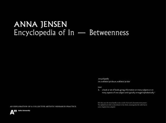 Encyclopedia of in-betweenness : an exploration of a collective artistic research practice