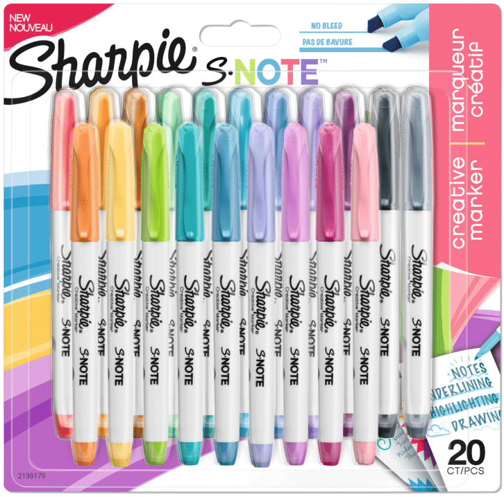 Sharpie S-note huopakynä lajitelma, 20 väriä