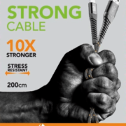 Cellularline Tetra Force USB-A to USB-C kaapeli, 2 metriä