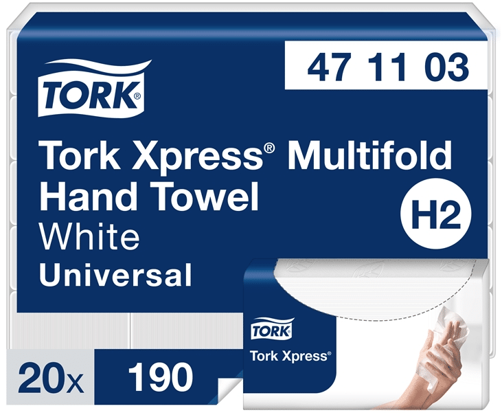 Tork H2 Xpress Universal Multifold käsipyyhe, 20 nippua/pkt