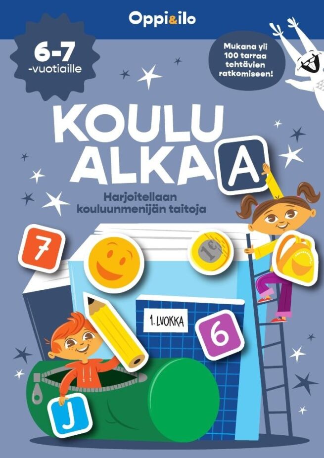 Koulu alkaa (puuhakirja + tarroja) : Harjoitellaan kouluunmenijän taitoja