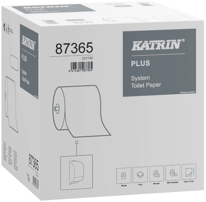 Katrin Plus System 684 WC-paperi valkoinen, 36 rll/pkt