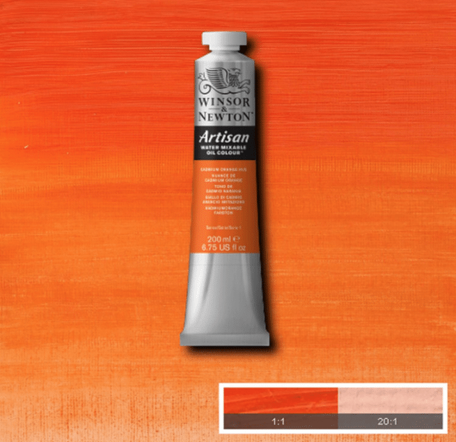 Winsor & Newton Artisan vesiliukoinen öljyväri Cadmium orange hue, 200 ml - Image 3