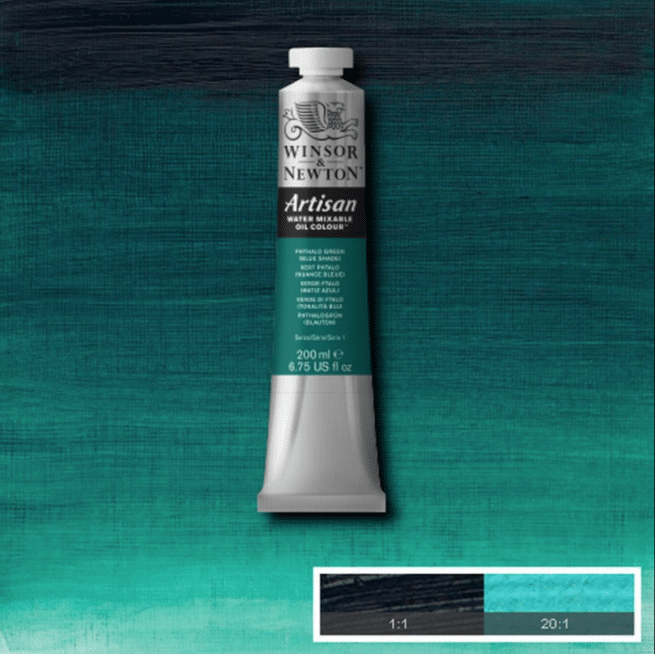 Winsor & Newton Artisan vesiliukoinen öljyväri Phthalo green (blue shade), 200 ml - Image 3