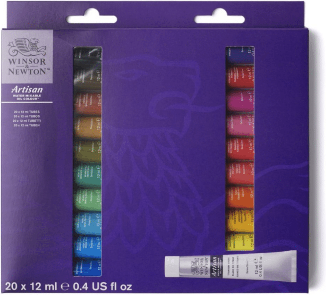 Winsor & Newton Artisan vesiliukoinen öljyvärisetti, 20 väriä