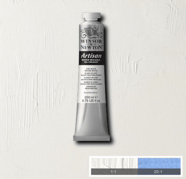 Winsor & Newton Artisan vesiliukoinen öljyväri Zinc white (mixing white), 200 ml - Image 3