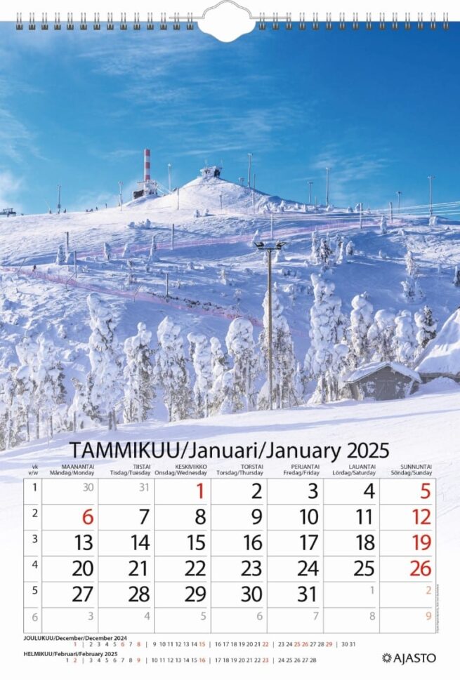 Suomi A3 2025 seinäkalenteri - Image 2