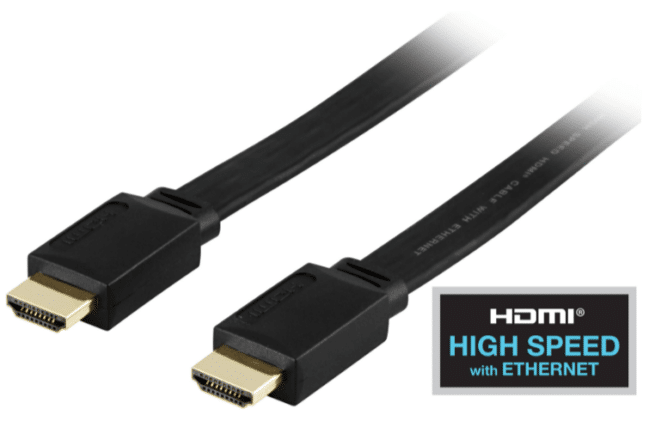 Deltaco litteä HDMI kaapeli, 2m