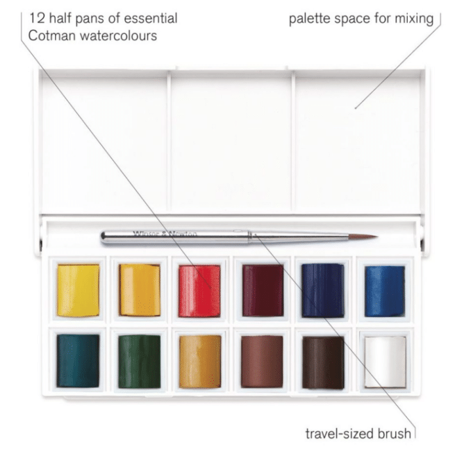 Winsor & Newton Cotman Sketchers pocket set , 12 akvarelliväriä - Image 5