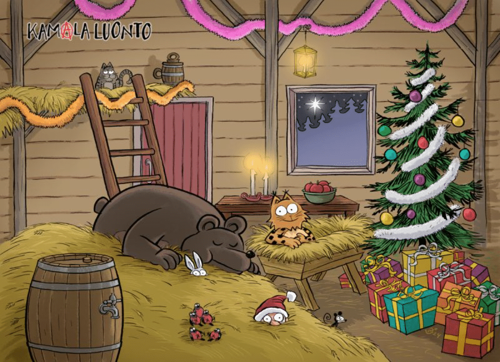 Kamala luonto adventtikalenteri Joulu heinillä