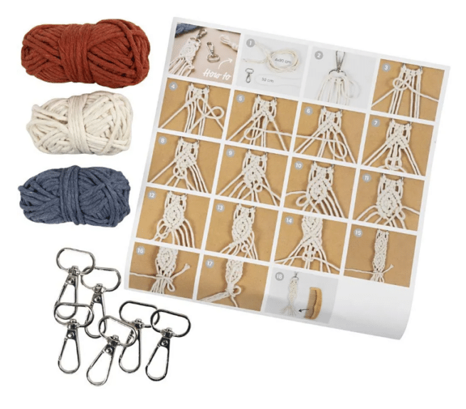 Macrame mini askartelusetti, Avaimenperät - Image 3