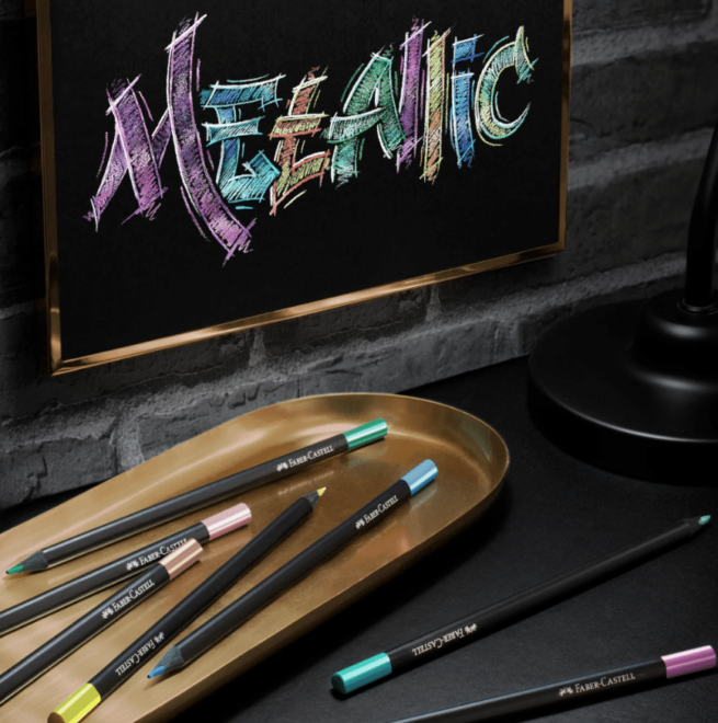 Faber Castell Black edition metallic puuvärit, 12 väriä - Image 3