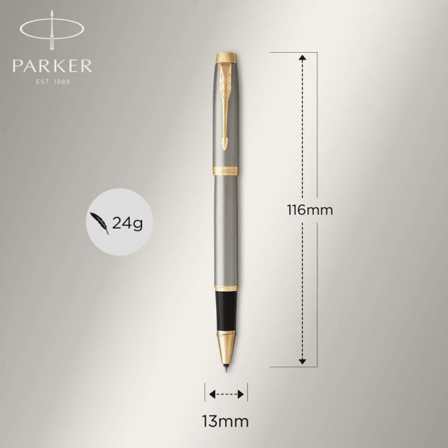 Parker IM Brushed metal lahjasetti, Rollerkynä+kuulakynä - Image 4