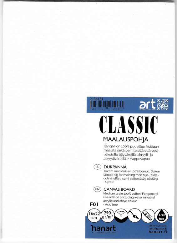 Classic maalauspohja 16 x 22 cm