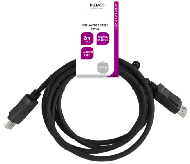 Deltaco Displayport-kaapeli, 2 m