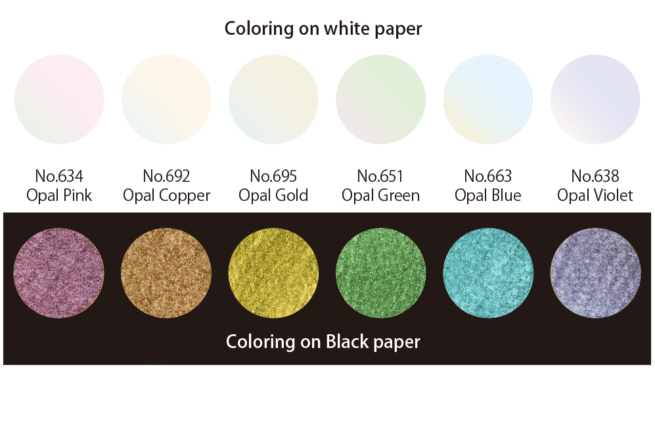Kuretake Gansai Tambi akvarellisetti Opal colors, 6 väriä - Image 2