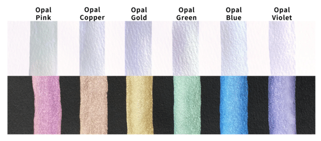 Kuretake Gansai Tambi akvarellisetti Opal colors, 6 väriä - Image 6