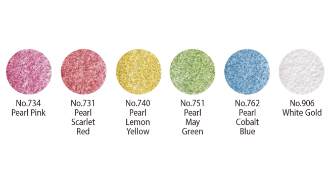 Kuretake Gansai Tambi akvarellisetti Pearl colors, 6 väriä - Image 3