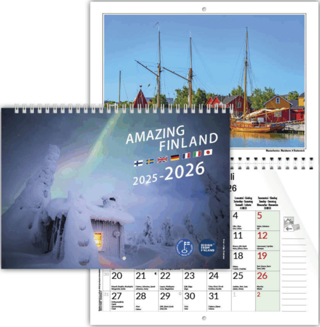 Amazing Finland 2025-2026 seinäkalenteri
