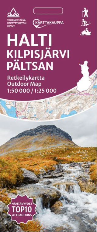 Halti Kilpisjärvi Pältsan retkeilykartta
